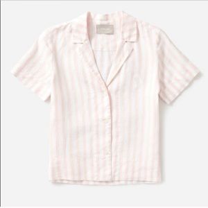 Everlane pink and white striped button down